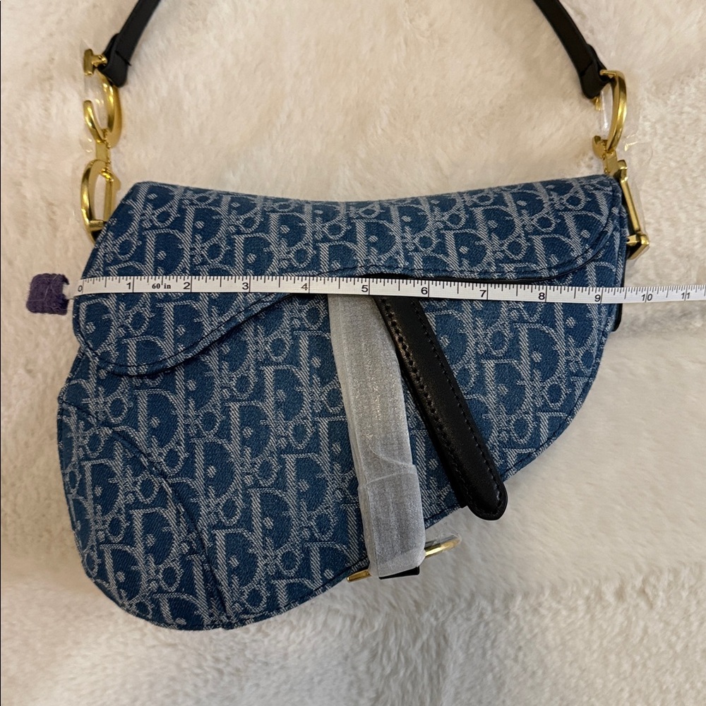 Dior Style Blue and Gray Shoulder Bag - Picture 6 of 8
